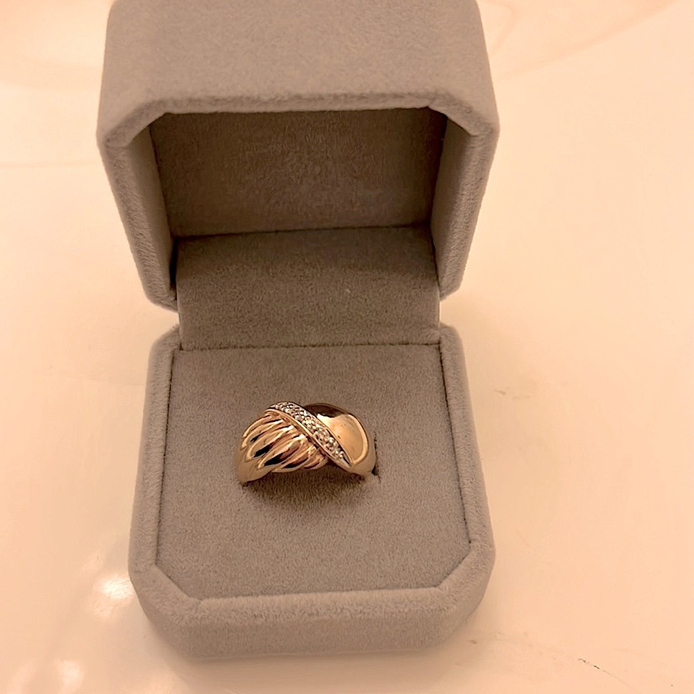 14k solid yellow gold dome ring